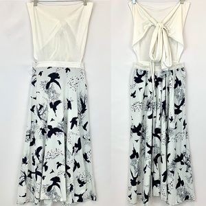 Crazy Fish Backless Midi Sleeveless Dress
